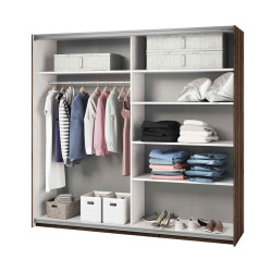 Szafa przesuwna z lustrem Beta Dąb Monastery/Czarny Helvetia Wieruszów