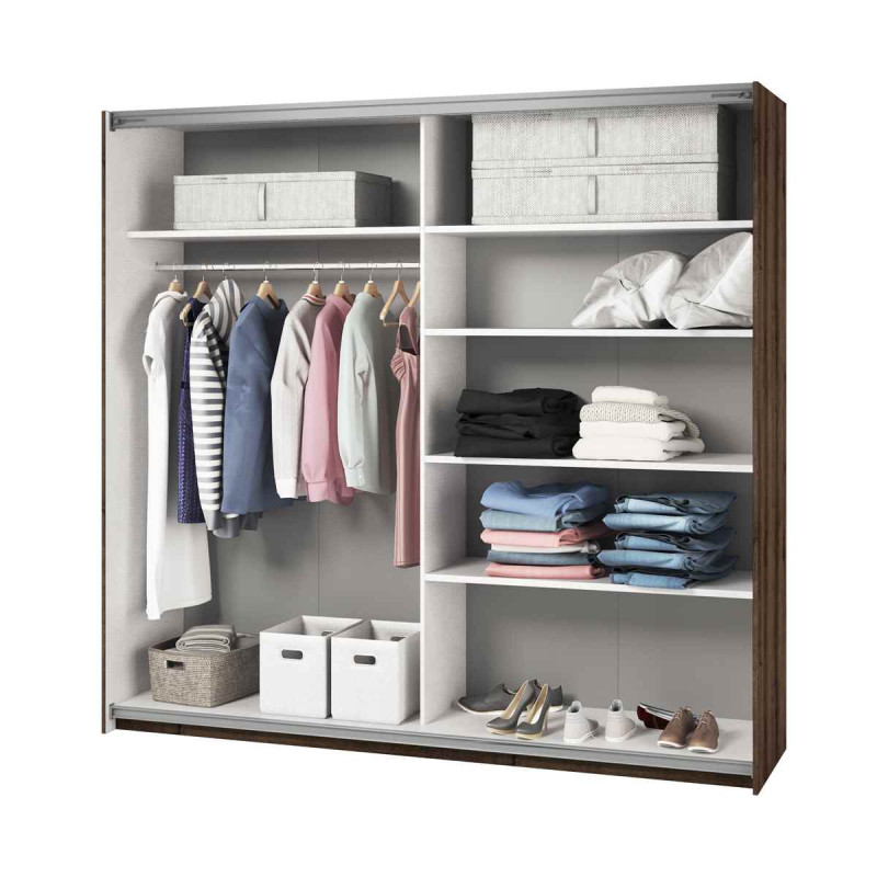 Szafa przesuwna z lustrem Beta Dąb Monastery/Czarny Helvetia Wieruszów