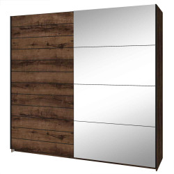 Szafa przesuwna z lustrem Beta Dąb Monastery/Czarny Helvetia Wieruszów