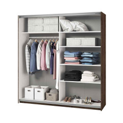 Szafa przesuwna 200 cm z lustrem Beta Dąb Monastery/Czarny Helvetia Wieruszów