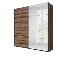 Szafa przesuwna 200 cm z lustrem Beta Dąb Monastery/Czarny Helvetia Wieruszów