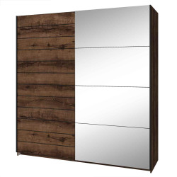 Szafa przesuwna 200 cm z lustrem Beta Dąb Monastery/Czarny Helvetia Wieruszów