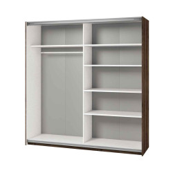 Szafa przesuwna 200 cm z lustrem Beta Dąb Monastery/Czarny Helvetia Wieruszów