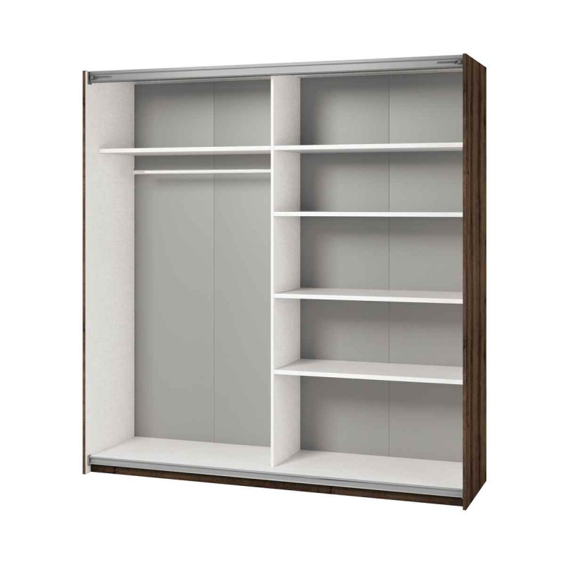 Szafa przesuwna 200 cm z lustrem Beta Dąb Monastery/Czarny Helvetia Wieruszów