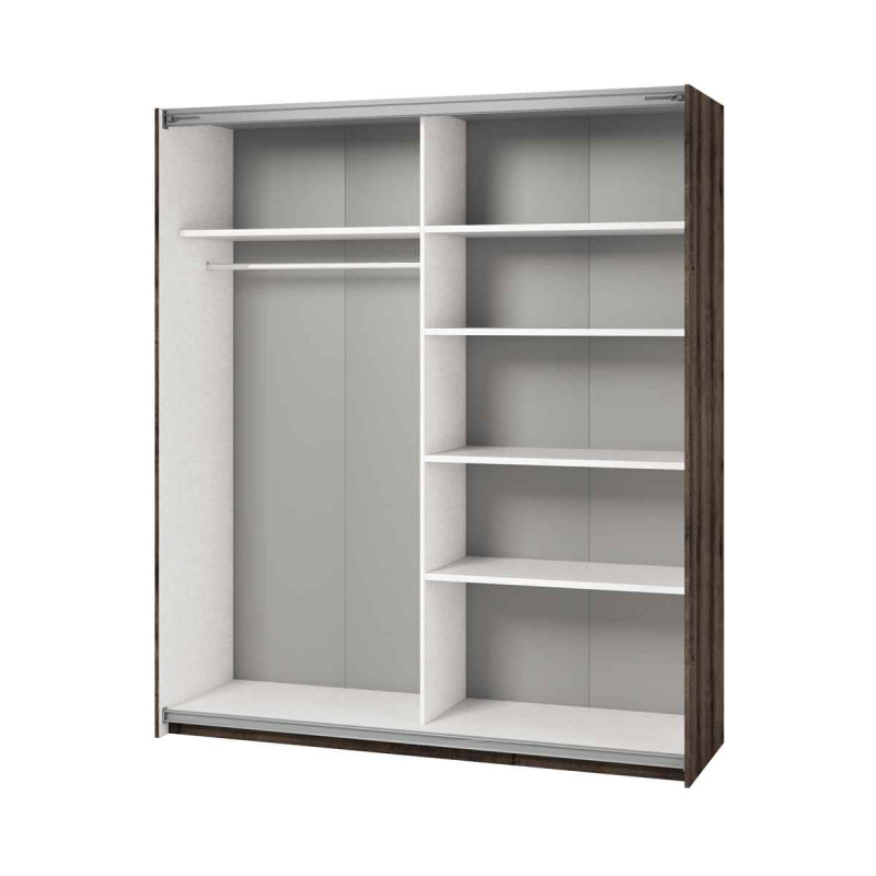 Szafa przesuwna 180 cm z lustrem Beta Dąb Monastery/Czarny Helvetia Wieruszów