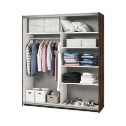 Szafa przesuwna 180 cm z lustrem Beta Dąb Monastery/Czarny Helvetia Wieruszów