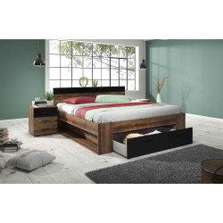 Łóżko 180 cm Beta Dąb Monastery/Czarny Helvetia Wieruszów