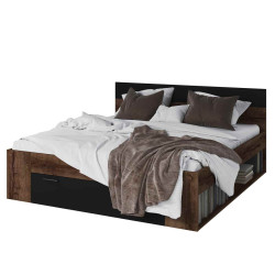 Łóżko 180 cm Beta Dąb Monastery/Czarny Helvetia Wieruszów