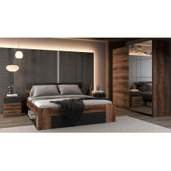 Szafka nocna BETA dąb monastery-czarny do sypialni