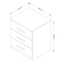Szafka nocna BETA dąb monastery-czarny do sypialni