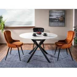 Nowoczesne krzesło tapicerowane Lotus Velvet czarny stelaż/czarny bluvel 19