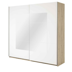 Szafa przesuwna 220 cm z lustrem Beta Remo Jasne/Biały Helvetia Wieruszów
