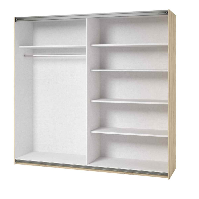 Szafa przesuwna 220 cm z lustrem Beta Remo Jasne/Biały Helvetia Wieruszów