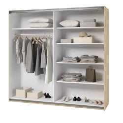 Szafa przesuwna 220 cm z lustrem Beta Remo Jasne/Biały Helvetia Wieruszów