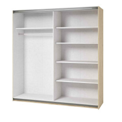 Szafa przesuwna 200 cm z lustrem Beta Remo Jasne/Biały Helvetia Wieruszów