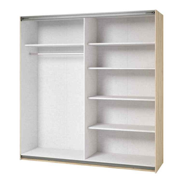 Szafa przesuwna 200 cm z lustrem Beta Remo Jasne/Biały Helvetia Wieruszów