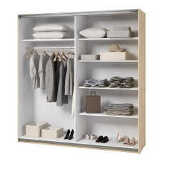 Szafa przesuwna 200 cm z lustrem Beta Remo Jasne/Biały Helvetia Wieruszów