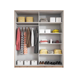 Szafa przesuwna 200 cm z lustrem Beta Remo Jasne/Biały Helvetia Wieruszów