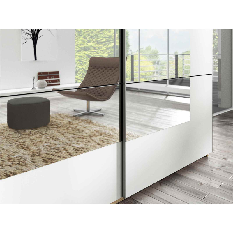 Szafa przesuwna 200 cm z lustrem Beta Remo Jasne/Biały Helvetia Wieruszów