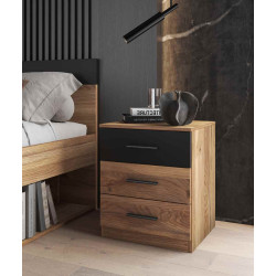 Stolik nocny BETA 3 szuflady dąb Mauvella | Domowanie