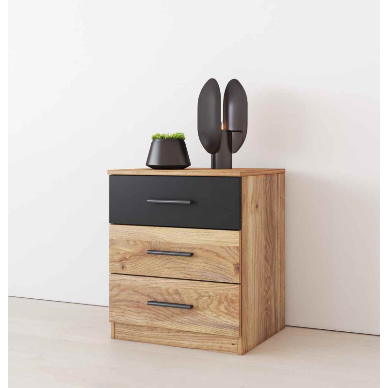 Szafka nocna Beta Dąb Mauvella/Czarny Helvetia Wieruszów