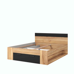 Łóżko 160 cm Beta Dąb Mauvella/Czarny Helvetia Wieruszów