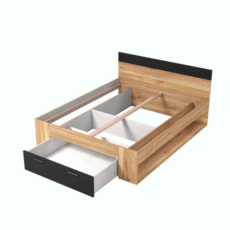 Łóżko BETA 160x200 z szufladą dąb Mauvella | Domowanie