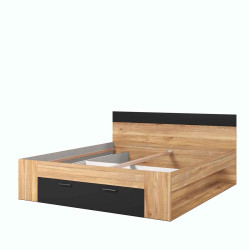 Łóżko 180 cm Beta Dąb Mauvella/Czarny Helvetia Wieruszów