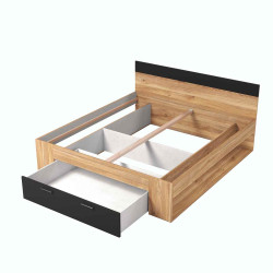 Łóżko 180 cm Beta Dąb Mauvella/Czarny Helvetia Wieruszów