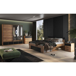 Szafa przesuwna 180 cm z lustrem Beta Dąb Mauvella Helvetia Wieruszów