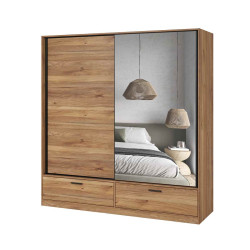 Szafa przesuwna 180 cm z lustrem Beta Dąb Mauvella Helvetia Wieruszów