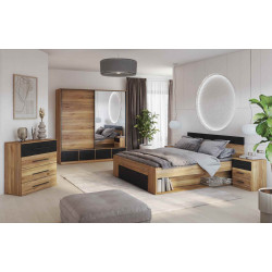 Szafa przesuwna 180 cm z lustrem Beta Dąb Mauvella Helvetia Wieruszów