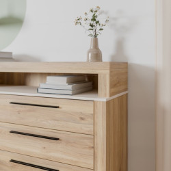 Komoda z szufladami 160 cm BLQK351LT Bellevue piaskowy/dąb mauvella