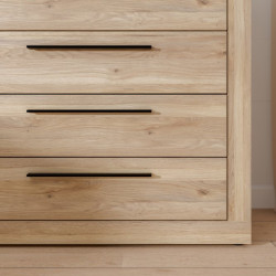 Komoda z szufladami 160 cm BLQK351LT Bellevue piaskowy/dąb mauvella