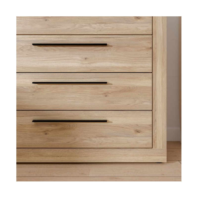 Komoda z szufladami 160 cm BLQK351LT Bellevue piaskowy/dąb mauvella