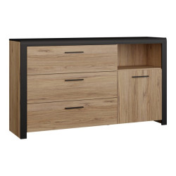 Komoda z 3 szufladami Dalate DQLK22 dąb catania/czarny