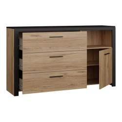 Komoda z 3 szufladami Dalate DQLK22 dąb catania/czarny