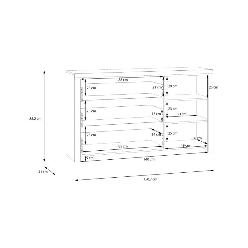 Komoda z 3 szufladami Dalate DQLK22 dąb catania/czarny
