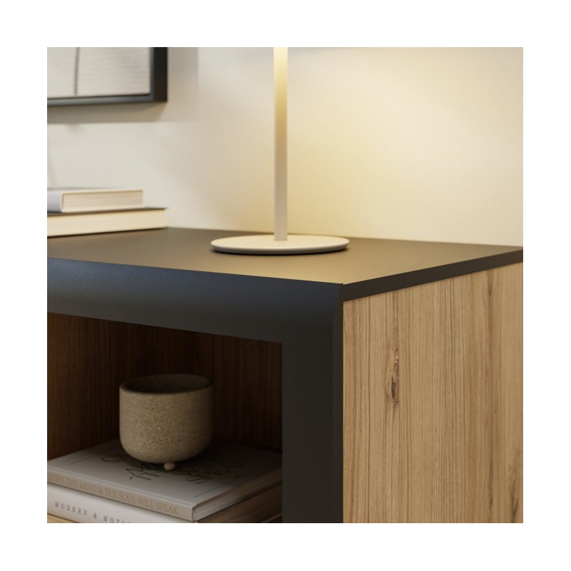 Komoda z 3 szufladami Dalate DQLK22 dąb catania/czarny