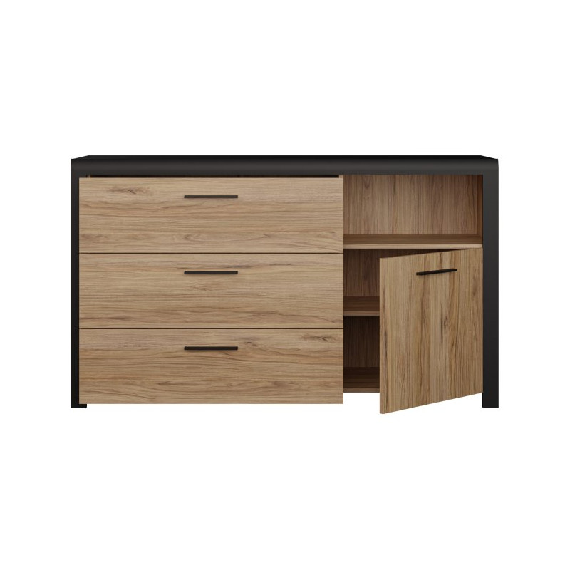 Komoda z 3 szufladami Dalate DQLK22 dąb catania/czarny