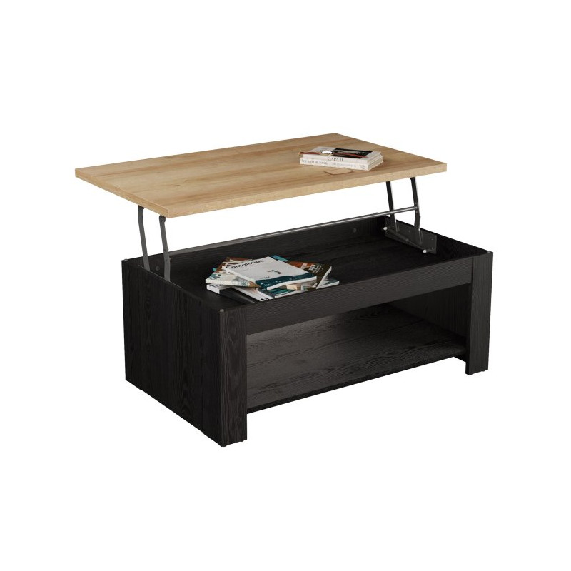 Stolik kawowy z podnoszonym blatem 110x65 cm Duro DURT511 dąb riviera/dąb cabezone