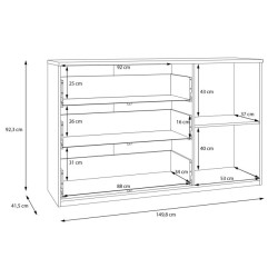 Komoda 150 cm Edwal EDWK221 piaskowy/dąb mauvella