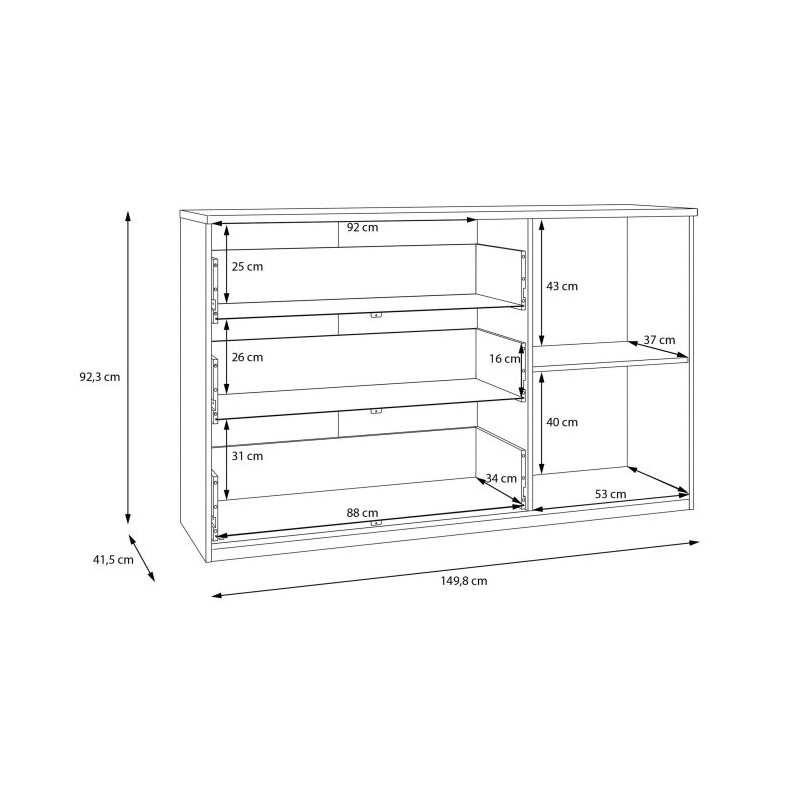 Komoda 150 cm Edwal EDWK221 piaskowy/dąb mauvella
