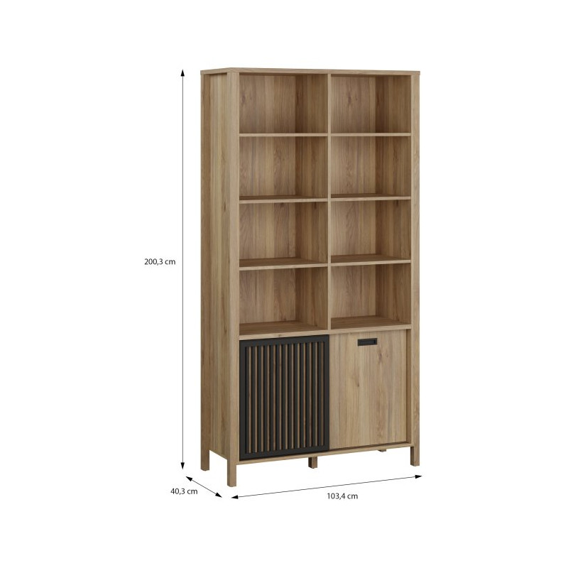 Regał Jytana JTNR723 dąb mauvella/czarny