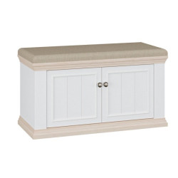 Ławeczka tapicerowana Pontypool PNTD122 biały/dąb riva