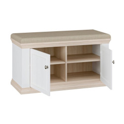 Ławeczka tapicerowana Pontypool PNTD122 biały/dąb riva