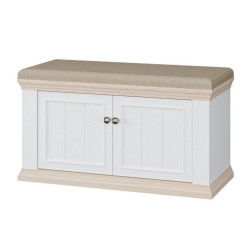 Ławeczka tapicerowana Pontypool PNTD122 biały/dąb riva