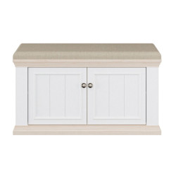 Ławeczka tapicerowana Pontypool PNTD122 biały/dąb riva