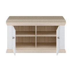 Ławeczka tapicerowana Pontypool PNTD122 biały/dąb riva