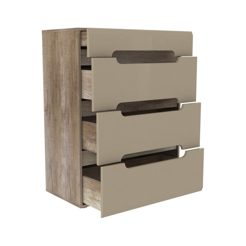 Nowoczesna komoda Tiziano TZMK31 dąb antyczny/beżowy połysk